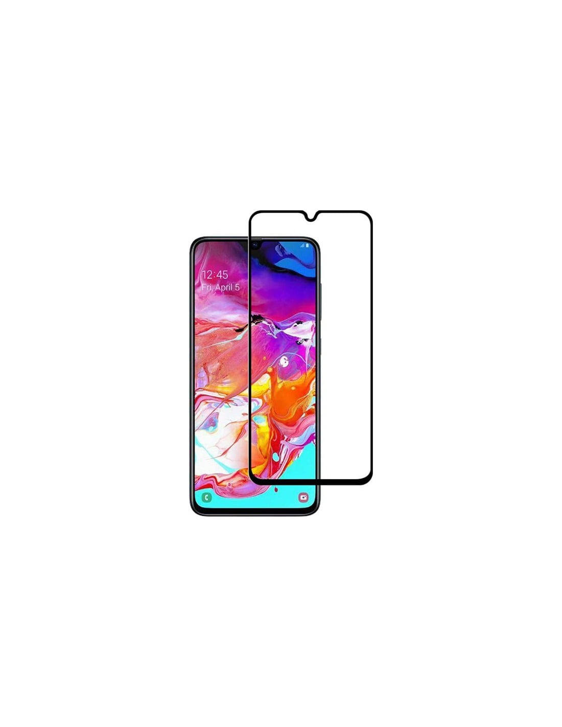 Bikuid : Full Screen Tempered Glass - Samsung Galaxy A70 - negro