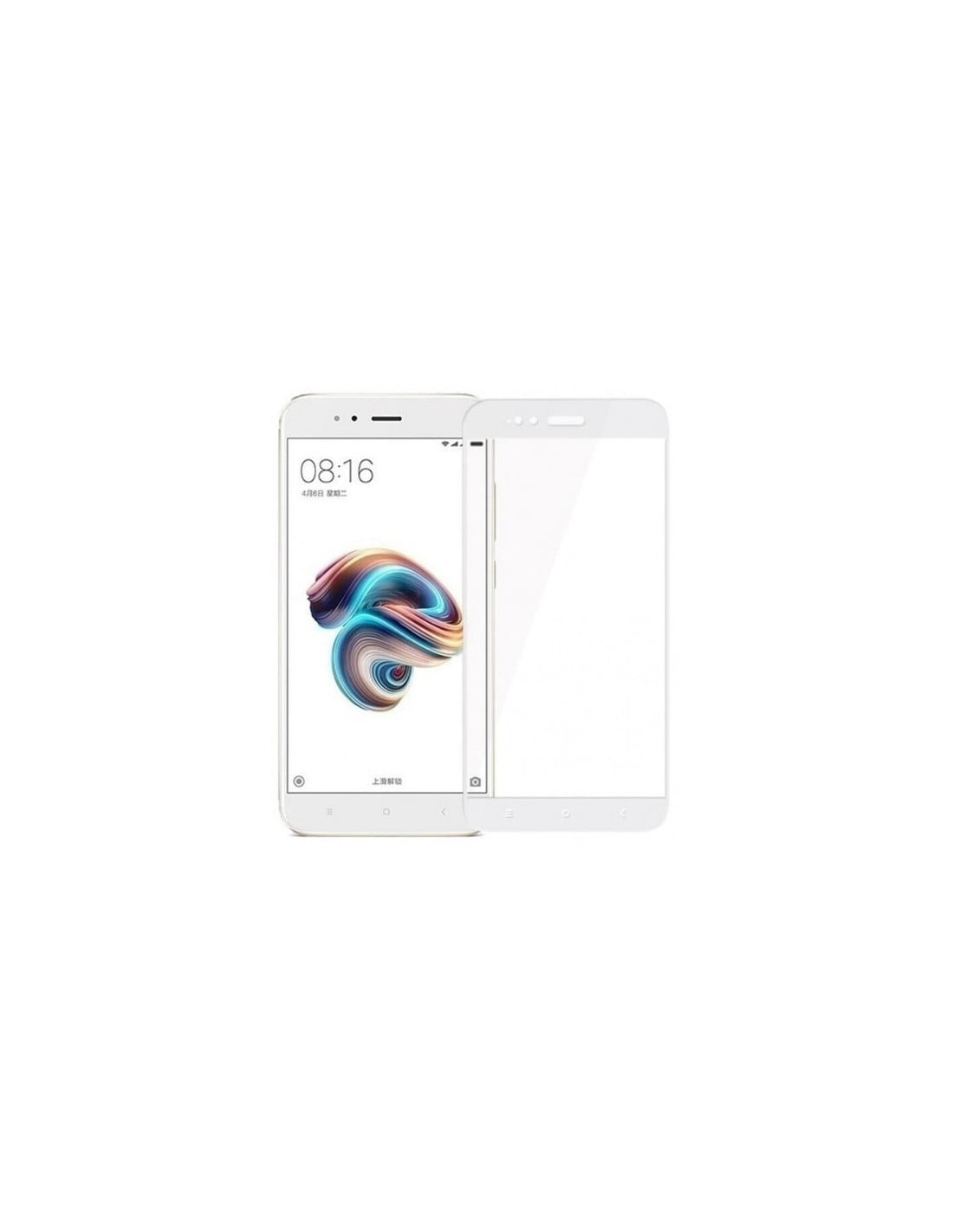Bikuid : Full Screen Tempered Glass - Xiaomi Mi 5x / Mi A1 - blanco