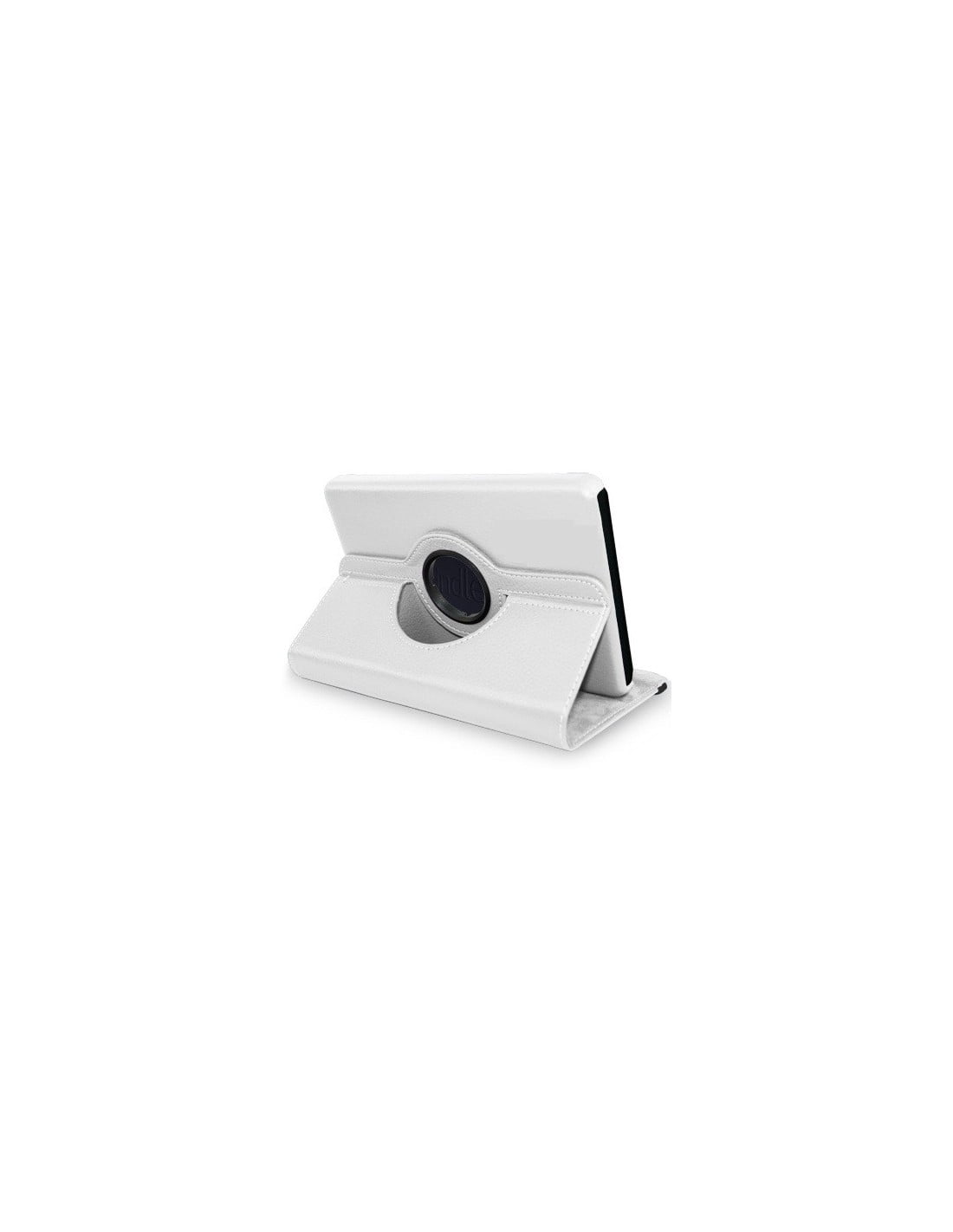 Funda de piel para Amazon Kindle Fire HD 7" con soporte giratorio (horizontal / vertical) blanca