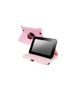 Funda de piel para Amazon Kindle Fire HD 7" con soporte giratorio (horizontal / vertical) rosa