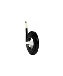 MFi : Cable de datos Lightning 2 metros Flat - negro (homologado por Apple) (iPhone / iPad) (blíster)
