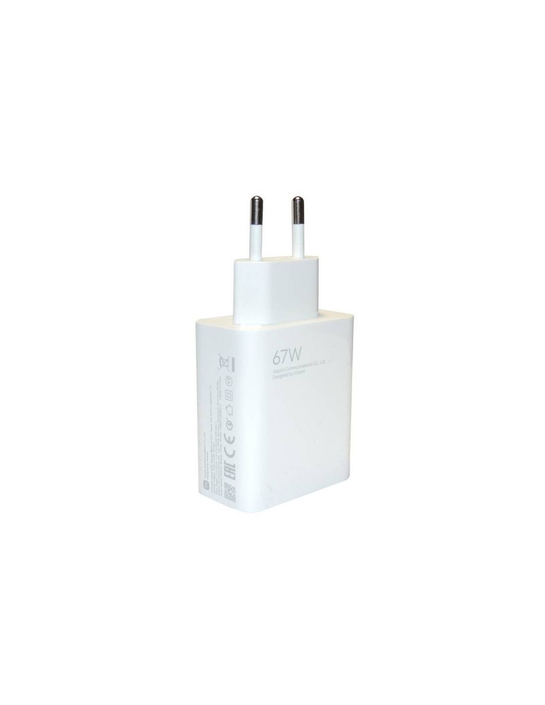 Xiaomi : Cargador de red 67W MDY-12-EH (Enganche USB) - blanco (bulk)