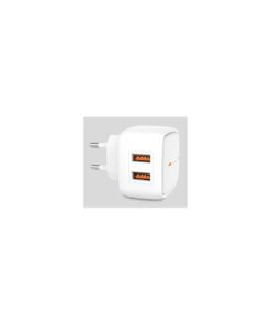 XO : Cargador de red L61 (2 x USB-A 2.4A + cable Lightning) - blanco (blíster)