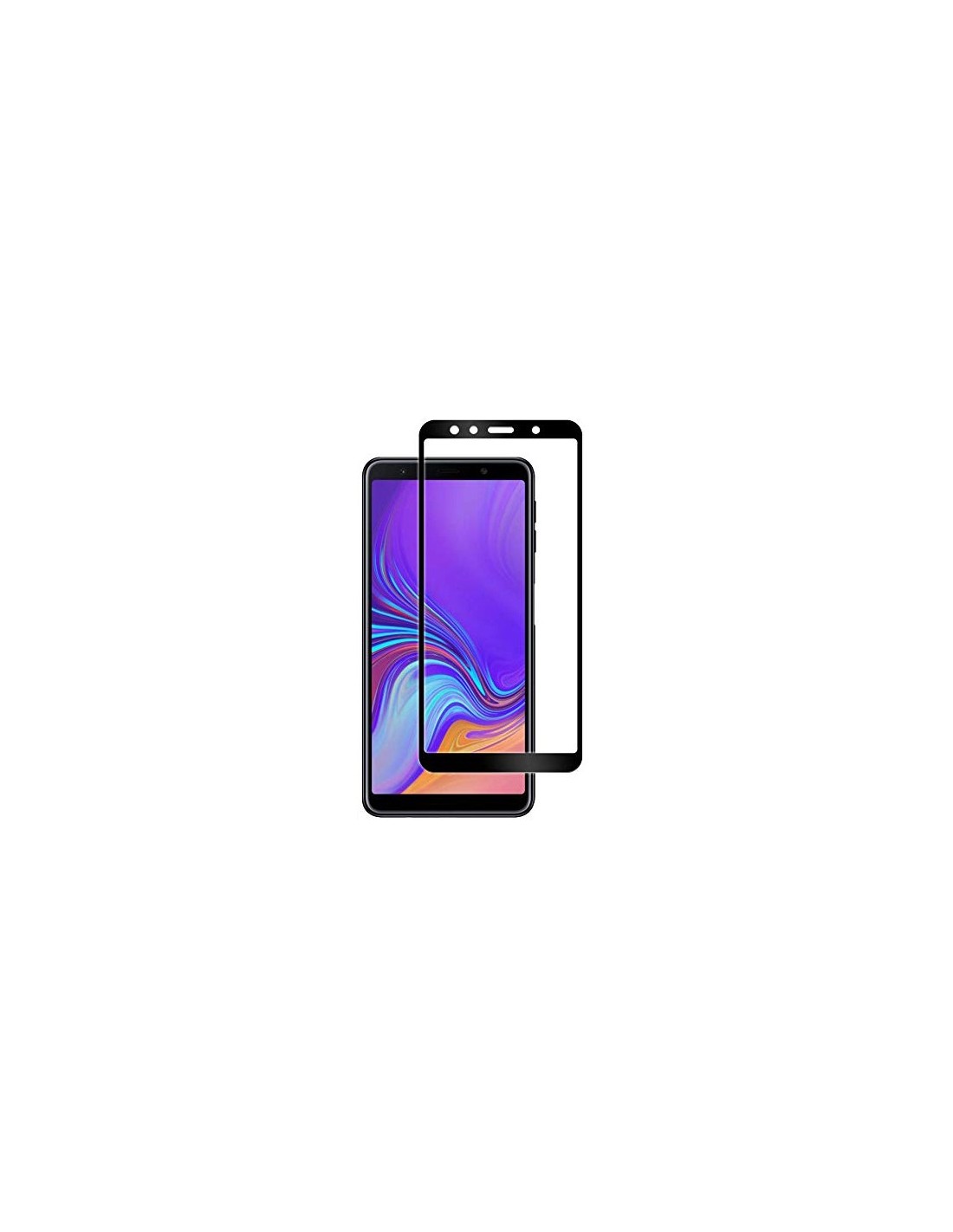 Bikuid : Full Screen Tempered Glass - Samsung Galaxy A7 (2018) - negro