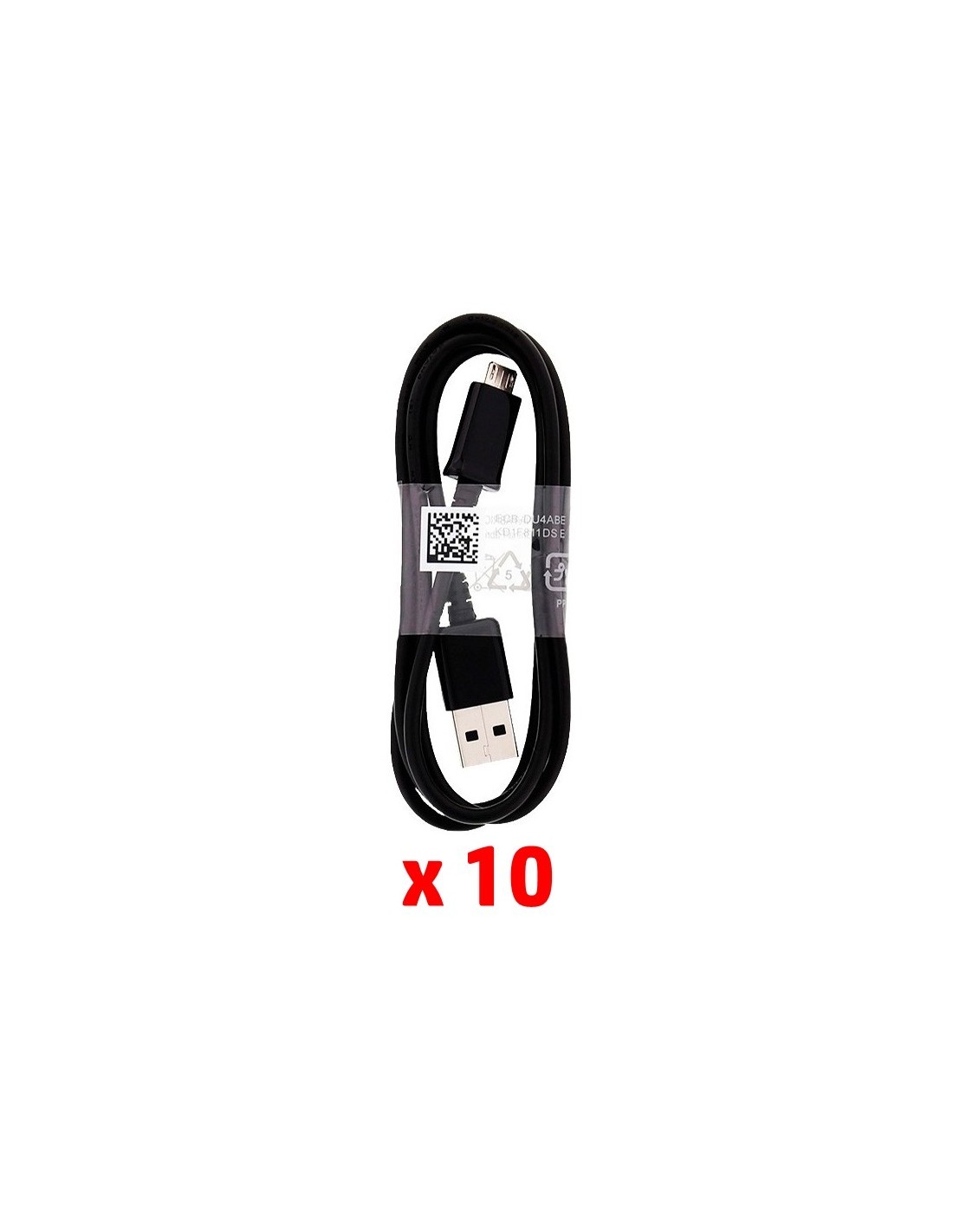 Lote de 10 cables Samsung ECB-DU4ABE (microUSB) - negro (bulk)