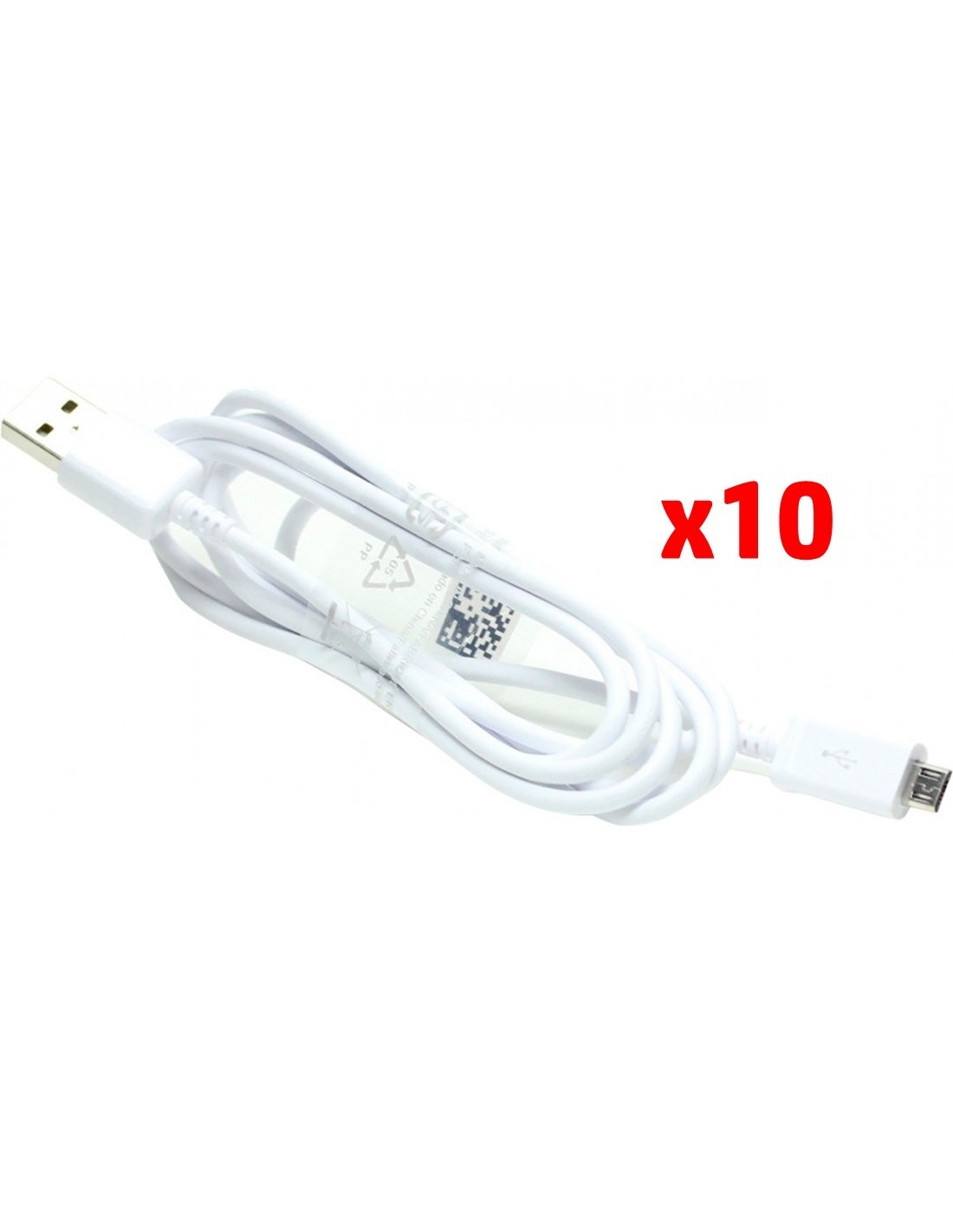 Lote de 10 cables Samsung ECB-DU4AWE (microUSB) - blanco (bulk)