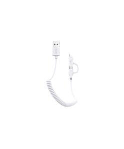 Awei : Cable de datos retráctil CL-53 microUSB / Lightning - blanco (blíster)