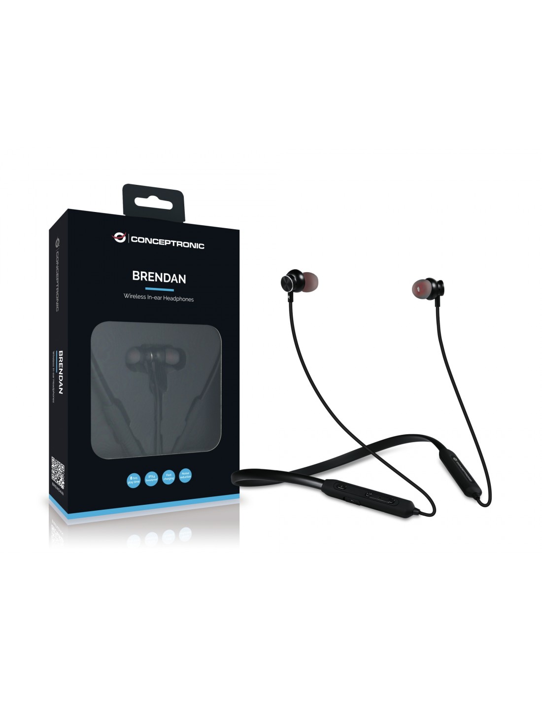 Conceptronic : Auriculares in-ear Bluetooth BRENDAN01B con ANC - Negro