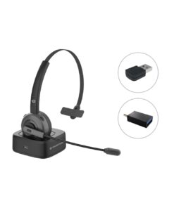 Conceptronic : Auriculares Bluetooth Mono con base de carga POLONA03BD + Adaptador Bluetooth - Negro