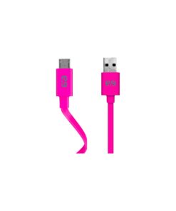 PureGear : Cable de datos Flat microUSB - rosa (blíster)